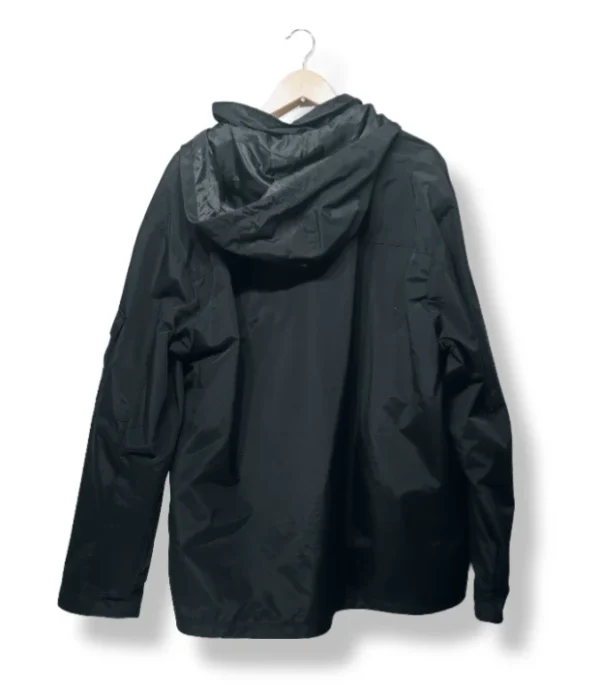 pixelcut-export-1754283214731 Cortaviento impermeable negra con gorro, talla XXL