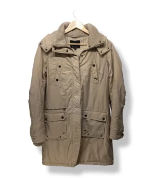 Parka beige con gorro acolchado Amisu