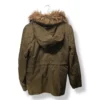 Parka verde militar con gorro de peluche ZARA - Talla L