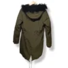 Parka verde oliva con chiporro negro - Gina Benotti