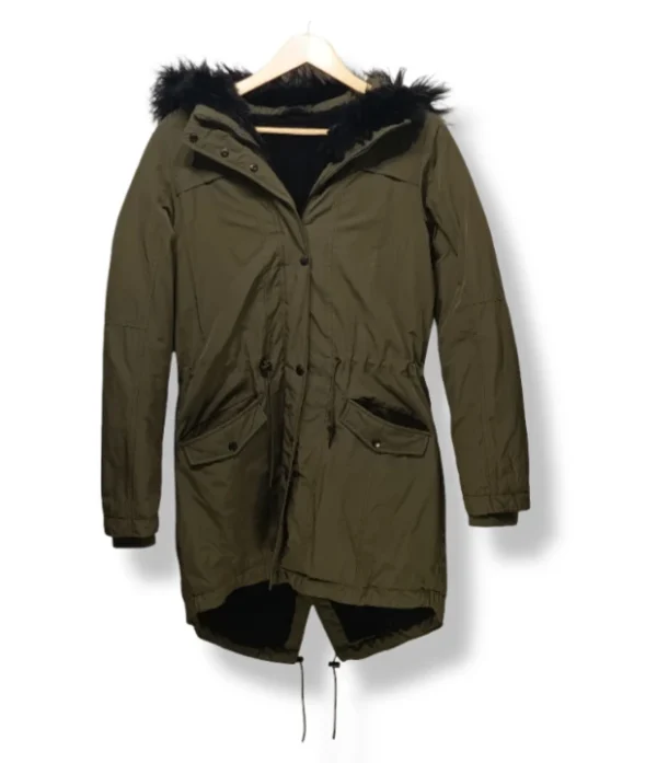 Parka verde oliva con chiporro negro - Gina Benotti