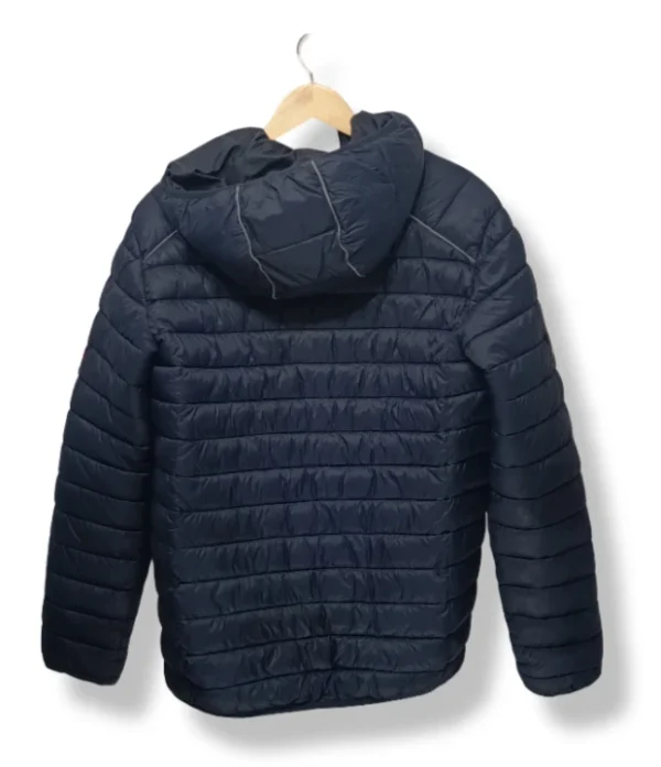 Parka de pluma azul Royal Club Norway con bordados, Talla M/L