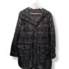 Parka larga acolchada negra The Outerwear, con gorro, Talla M/L