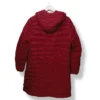 Parka largo acolchado de pluma rojo Lands’ End – Talla L