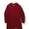 Parka largo acolchado de pluma rojo Lands’ End – Talla L