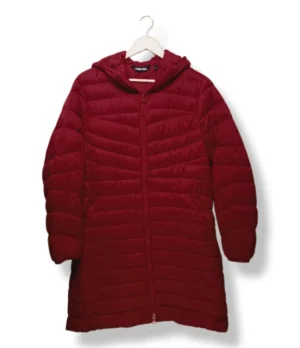 pixelcut-export-1754284395842 Parka largo acolchado de pluma rojo Lands’ End – Talla L