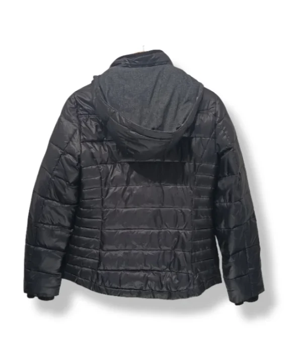 Parka de pluma negra con gorro Esprit – Talla S