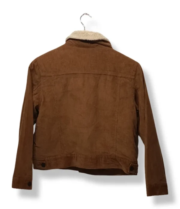 pixelcut-export-1754284746335 Chaqueta trucker café de cotelé con chiporro GAP Kids – Talla L niño