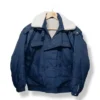 Chaqueta aviador azul con cuello de chiporro – Talla M