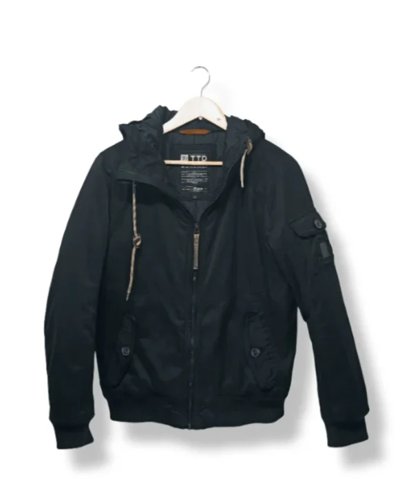 Chaqueta negra casual con gorro Tom Tailor – Talla S