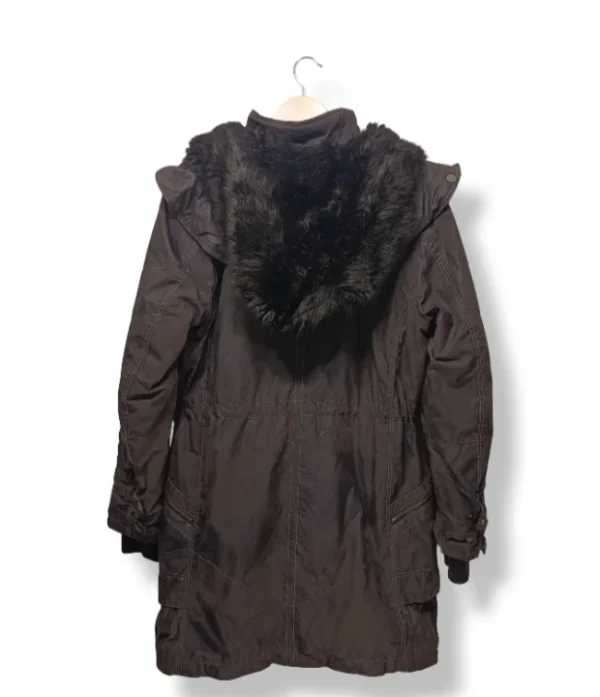 Parka larga café oscuro con chiporro Cosima  – Talla L