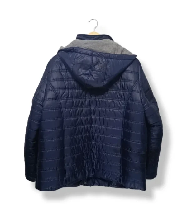 pixelcut-export-1754285263959 Parka acolchada azul marino con gorro interior gris (Talla L/XL)