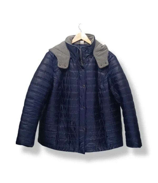 pixelcut-export-1754285285978 Parka acolchada azul marino con gorro interior gris (Talla L/XL)