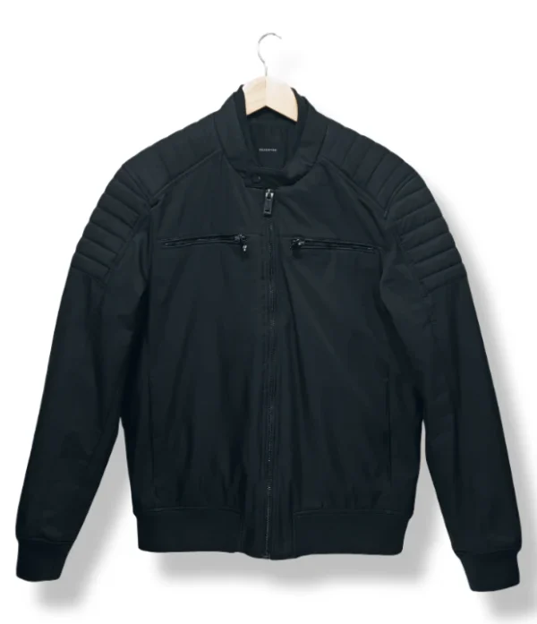 Chaqueta negra tipo biker acolchada Reserved – Talla M