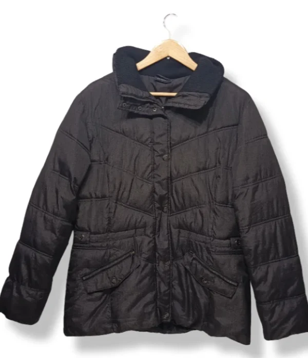 Parka acolchada negra Gina Benotti con cuello de canalé Talla L/XL