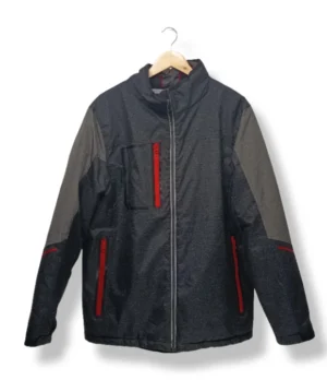 Chaqueta técnica impermeable gris con detalles rojos (Talla M/L)