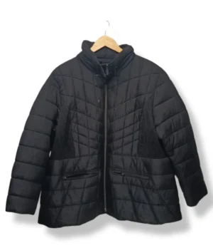 pixelcut-export-1754285801434 Parka acolchada negra con detalles en tejido - Collection Talla L/XL