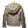 Parka acolchada beige con gorro de piel Alcott – Talla M/L