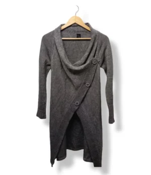 pixelcut-export-1756359177275 Cardigan largo asimétrico Made in Italy, gris