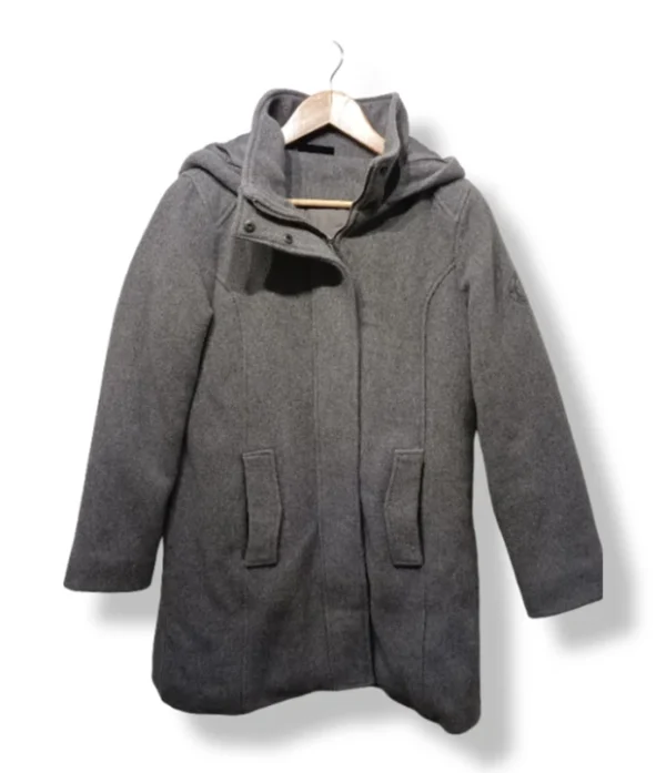 Abrigo gris con capucha Gina – Talla 38