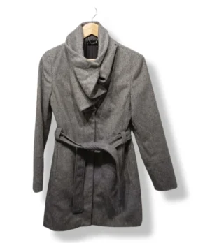 Abrigo gris con cinturón Motivi – Talla 38/40