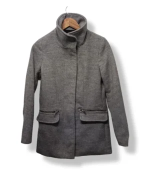 Abrigo gris con cierres Bershka – Talla XS/S