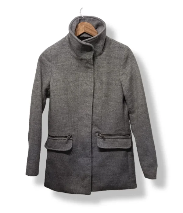 Abrigo gris con cierres Bershka – Talla XS/S