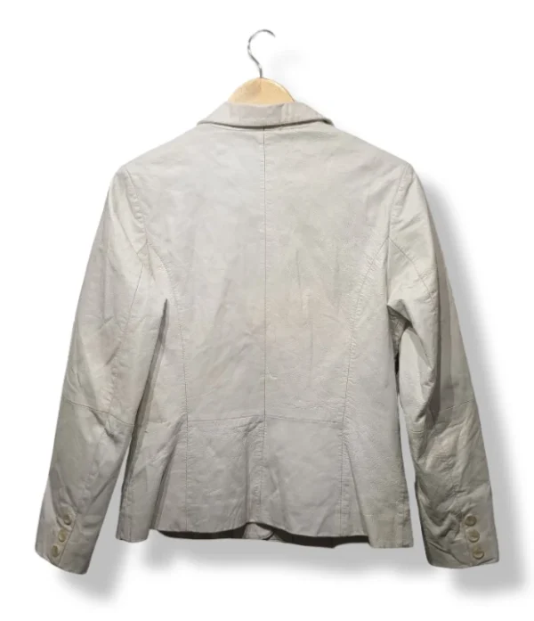 Blazer de cuero blanco JJ Scott – Talla M