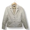 Blazer de cuero blanco JJ Scott – Talla M