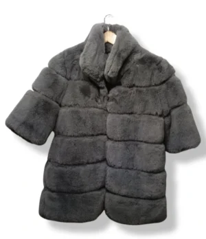 Abrigo de piel sintética gris Laura Benigni – Talla M