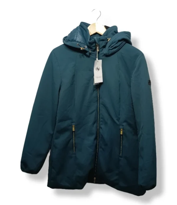 Parka 100% pluma Hybrid verde petróleo – Talla M (nueva con etiqueta)