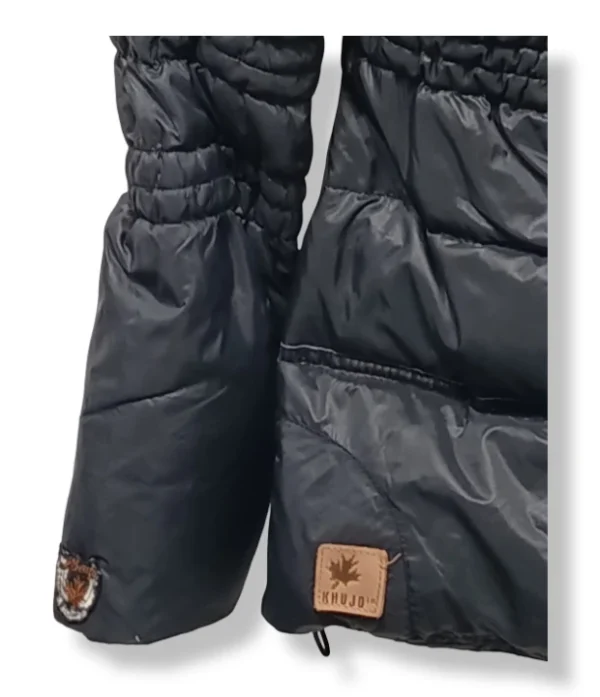 Parka Khujo negra con gorro, Talla S