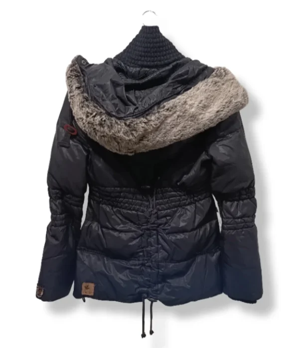 Parka Khujo negra con gorro, Talla S