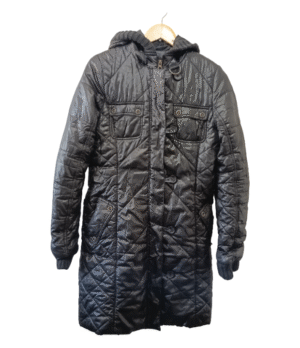 Parka MNG acolchada negra con gorro – Talla M
