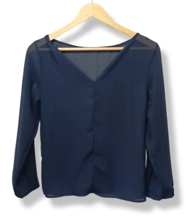 Blusa azul marino elegante – Talla S