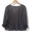 Blusa negra con vuelos y botones ASH – Talla 38