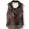 Blusa animal print sin mangas Caizhinv S/M