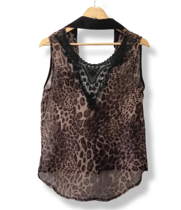 Blusa animal print sin mangas Caizhinv S/M