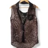 Blusa animal print sin mangas Caizhinv S/M