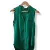 Blusa verde sin mangas Cortefiel, talla S