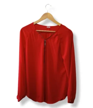 Blusa roja con cierre Pimkie – Talla M