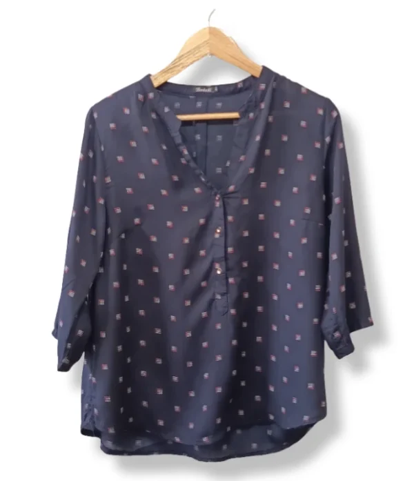 Blusa estampada azul Botelli – Talla 44