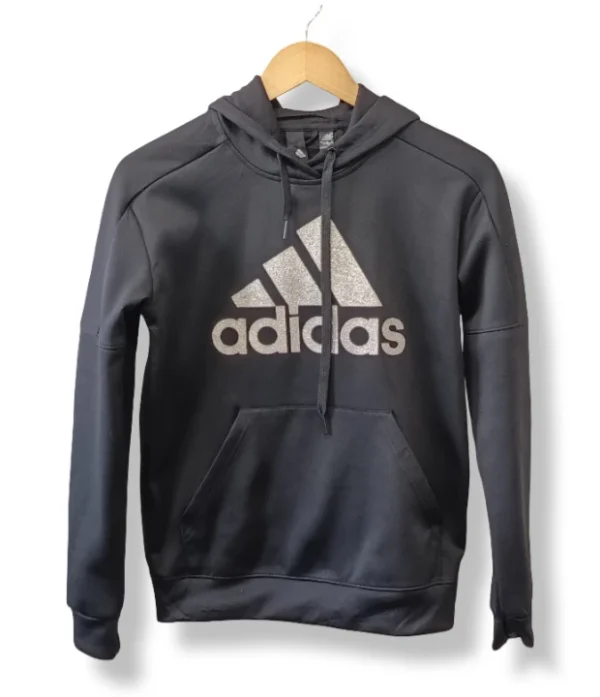 Polerón negro con gorro Adidas – Talla XS
