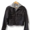Chaqueta denim negra con capucha Forever 21 – Talla S/M