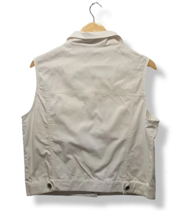 Chaleco blanco sin mangas Malabar – Talla L