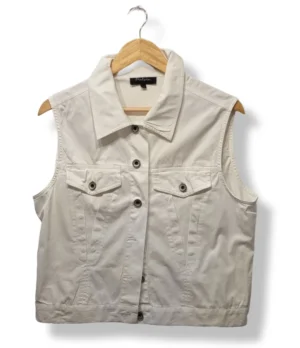 Chaleco blanco sin mangas Malabar – Talla L