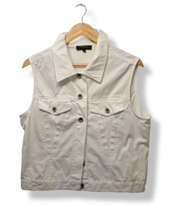 Chaleco blanco sin mangas Malabar – Talla L