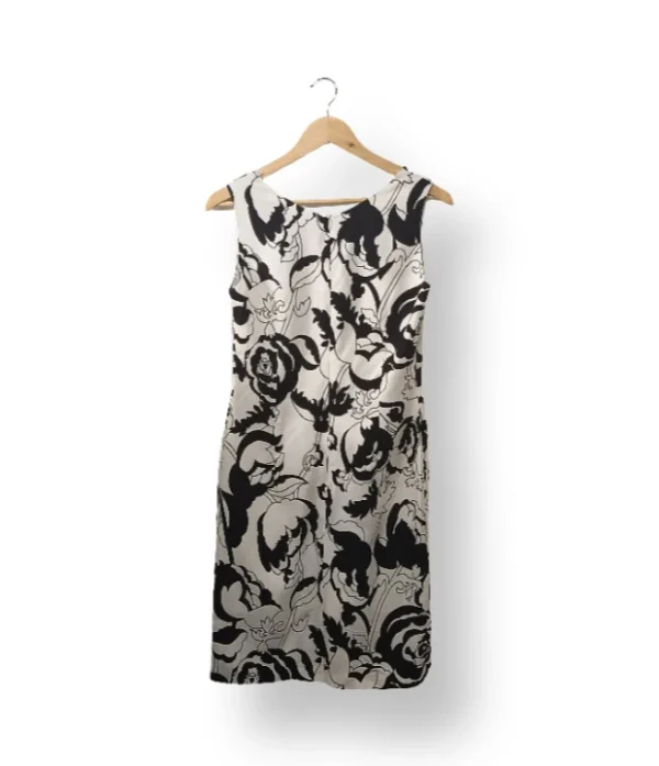 Vestido blanco y negro floral Authentique – Talla 36