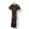 Enterito negro floral con lazo – Talla S