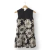 Vestido negro con margaritas Victoria Beckham-Talla XS